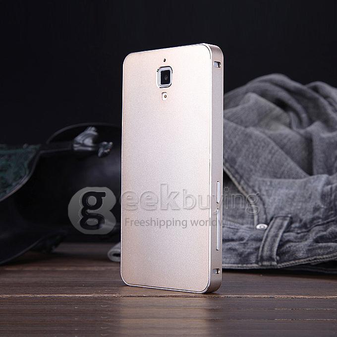[Spain Stock] Luxury Fashion Ultrathin Aluminum Full Metal Back Cover Hard Case For Xiaomi 4 Mi4 -Golden