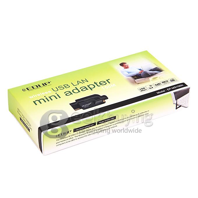 EDUP EP-MS150N 2.4GHz 802.11n/b/g 150Mbps USB2.0 Wireless Adapter LAN Card with Detachable 6dBi Antenna