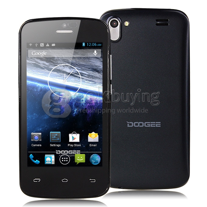 Doogee DG100 4.0inch WVGA Capacitive Screen MTK6572W Dual Core Smartphone 4GB ROM 5.0MP Camera Android 4.2 OS 3G/GPS-Grey
