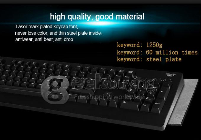 AULA Mechanical Demon King 3-district Professional USB Wired Gaming Keyboard with 104 keys - gray