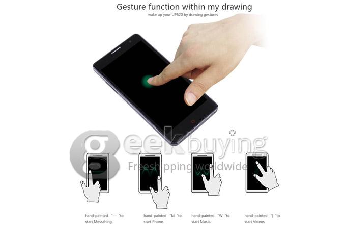 UHAPPY UP520 MTK6582 Quad Core 1.3GHz 5.0Inch Android 4.4.2 Smartphone 1GB RAM 8GB ROM IPS QHD Screen 8.0MP 3G GPS - Black