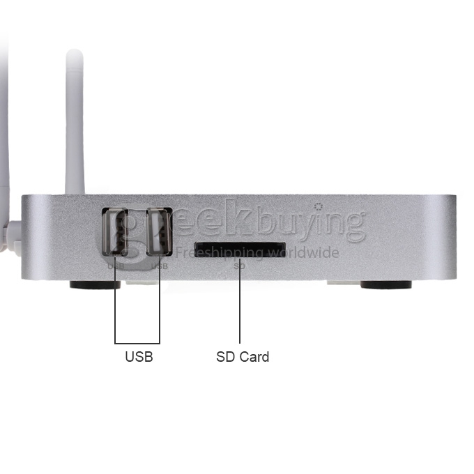 [US Stock] Ugoos UT1 Rockchip RK3188T Quad Core Cortex A9 Google Android 4.2 Mini TV BOX HDMI HDD Player 2G/8G With Dual External Wifi Antennas US PLUG - Silver