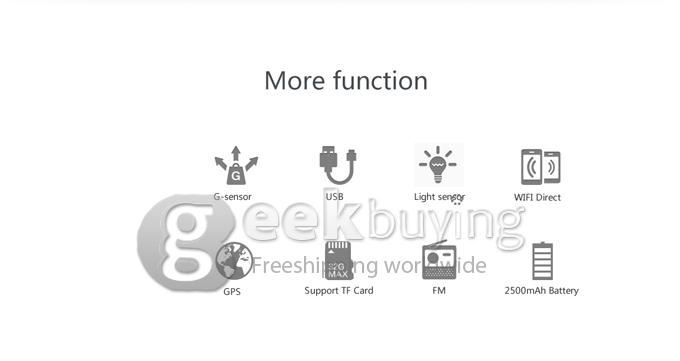 DOOGEE DG580 MTK6582 Quad Core 1.3GHz 5.5 Inch Android 4.4 Smartphone 1GB RAM 8GB ROM IPS QHD 5.0MP 3G GPS - White