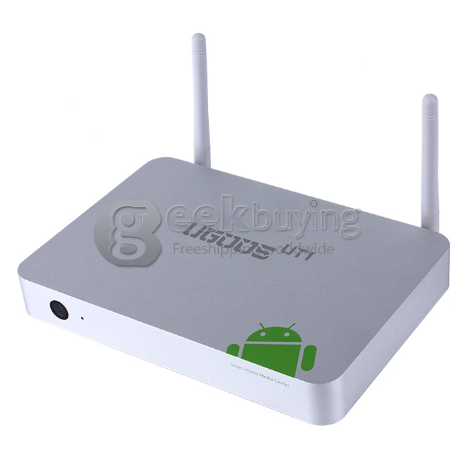 [US Stock] Ugoos UT1 Rockchip RK3188T Quad Core Cortex A9 Google Android 4.2 Mini TV BOX HDMI HDD Player 2G/8G With Dual External Wifi Antennas US PLUG - Silver