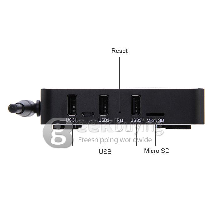 CSM8 Amlogic S802 Quad Core 2.0GHz Android 4.4 Mini TV BOX HDMI HDD Player 2G/16G Bluetooth Dual Band 2.4G/5G WIFI XBMC AV Miracast - Black