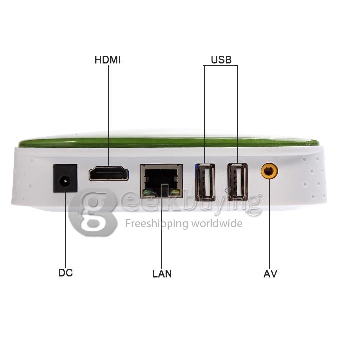CS908 Allwinner A31S Quad Core 1.2GHz Android 4.4 Mini TV Box HDMI HDD Player 1G/8G WIFI Miracast - Green