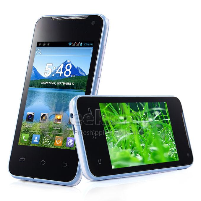 H-mobile F1 MTK6572 Dual Core 1.0GHz Smartphone 3.5Inch 2.0MP Android 4.2 OS Bluetooth WIFI with Leather Sheath - Blue