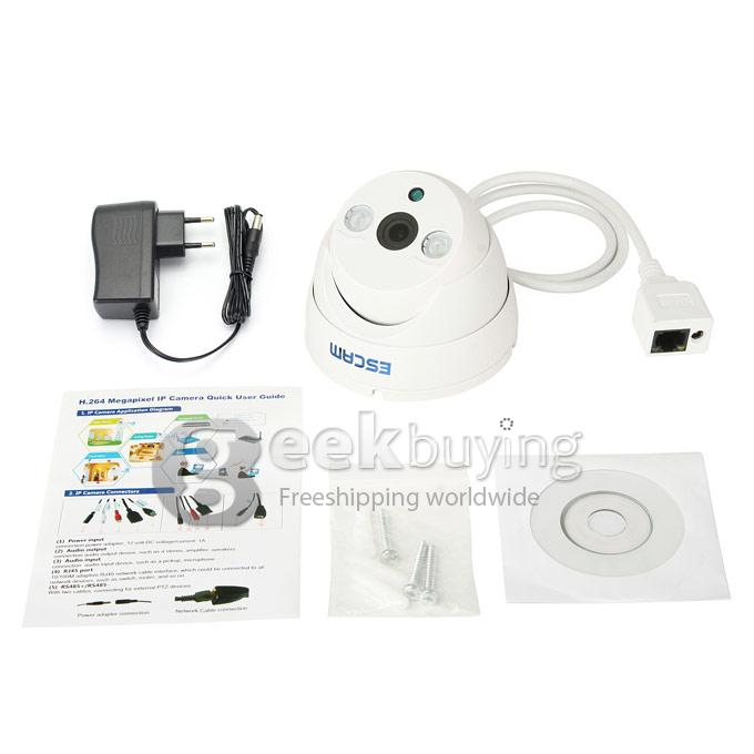 ESCAM QD530 HD 720P P2P ET Type Dome IP Camera ONIVF Smart Phone View 2 Array IR Nightvision