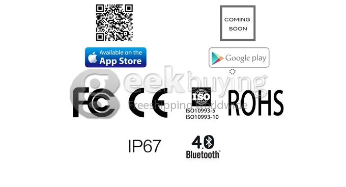 Digicare ERI Bluetooth 4.0 Smart Bracelet Wristband IP67 Heart Rate Monitor Smartband Thermometer Fitness Tracker - White