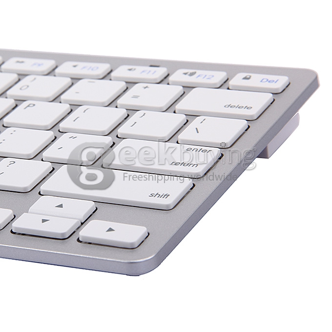 12 Inch Aluminum Bluetooth Wireless Mini Slim Keyboard For Android Tablet PC White