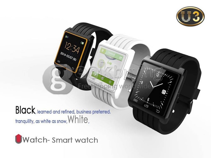 U3 Fashion Smart Bluetooth 4.0 Watch Remote Camera Pedometer Anti Lost Men Women for iPhone Galaxy - Golden