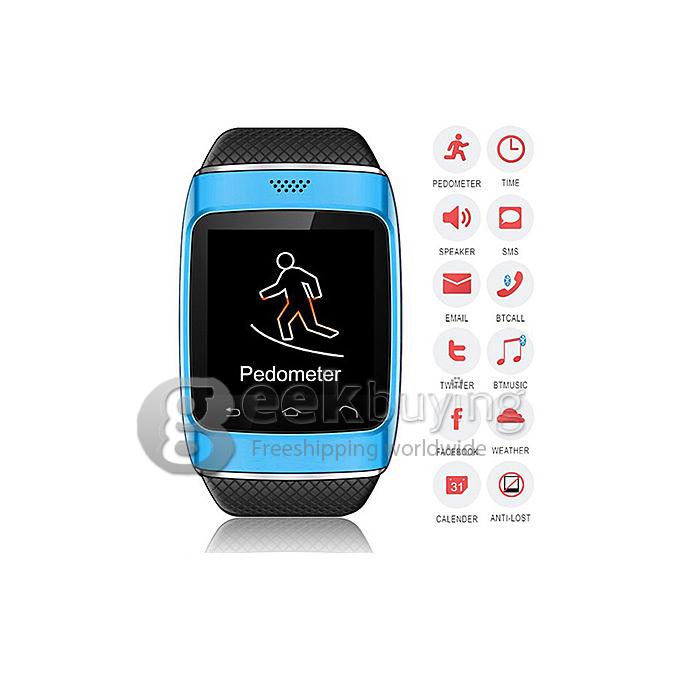 Q2 Smart Bluetooth 1.54 Inch Touch Screen Watch Support SYNC Anti Lost Mic FM Pedometer Music Play - Blue
