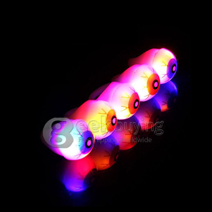 Halloween Tricky Props Soft Eyes Eyeball Style Flashing Ring Finger Light Color Red Blue Random