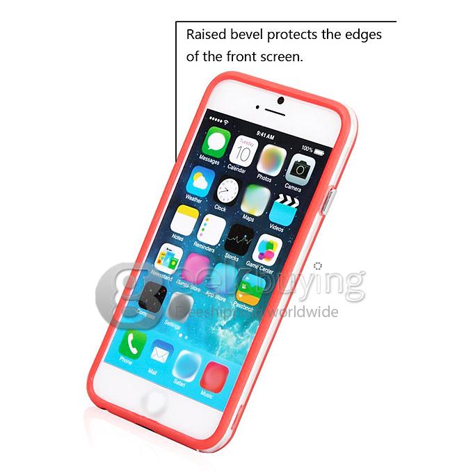 Protective Premium Bumper Frame Skin Case Cover with Plastic Side Buttons For 5.5