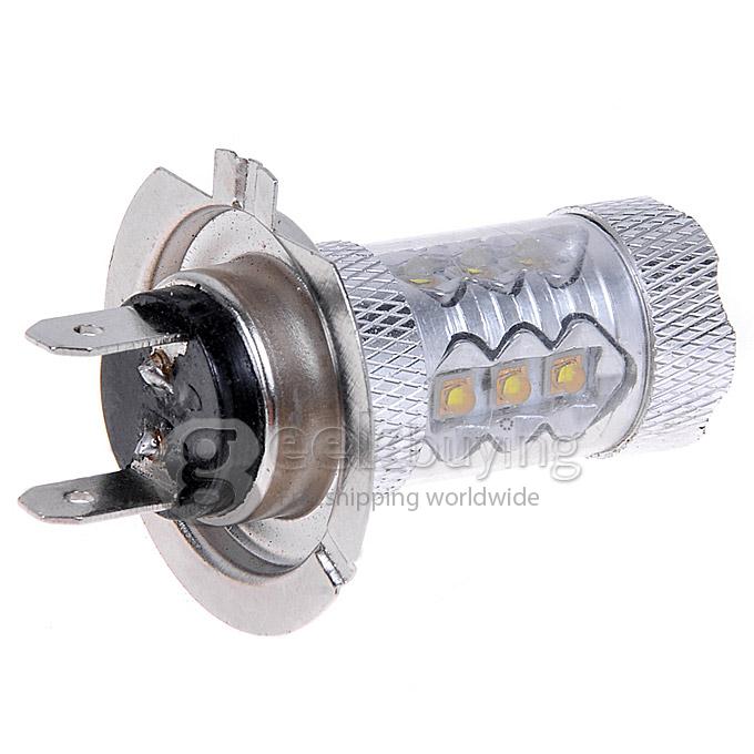 HFW01 2pcs 750Lumen 80W 16*OSRAM LEDs 6000k White Light Car LED Fog Lights 