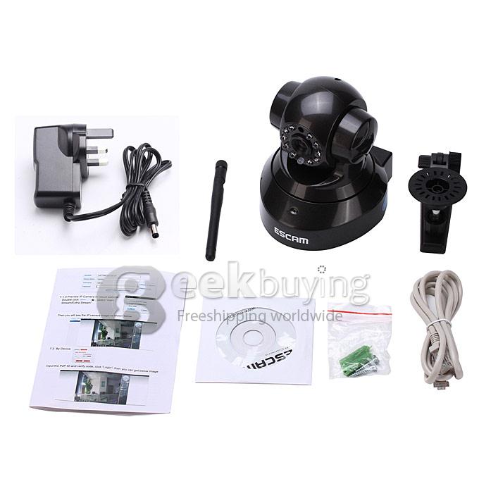 ESCAM Black Pearl QF100 1/4 Inch CMOS 720P P2P IP Dome Camera IR Nightvision ONVIF iOS / Android View
