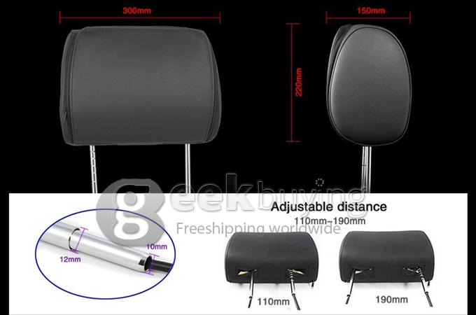 9 inch HD Car Headrest Monitor Pillow Car DVD GAME Player with USB SD 32 Bit Game - Black