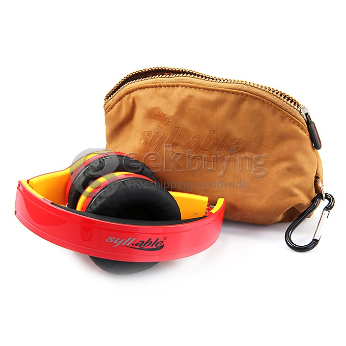 [US Stock]Syllable G08 Folding Design Wireless Bluetooth V2.1 Stereo Headphones with Mic Red + Yellow
