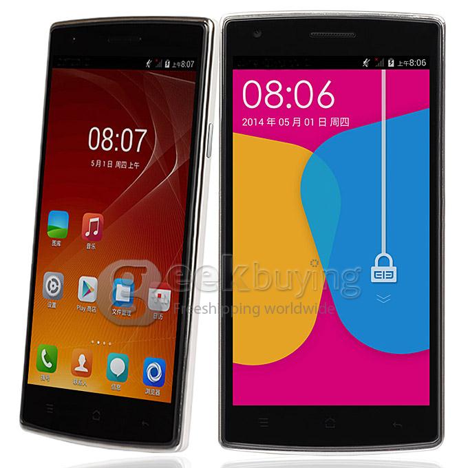 Elephone G4 1280*720 MTK6582 Quad Core 1.3GHz 5.0inch Smartphone Android 4.4 1GB RAM 8.0MP IPS HD 3G GPS Dual SIM Dual Camera- White