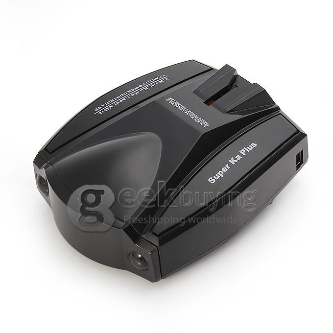 Full Band Car Radar Detector English Voice Airplane Head Shape for GPS Navigator - Black