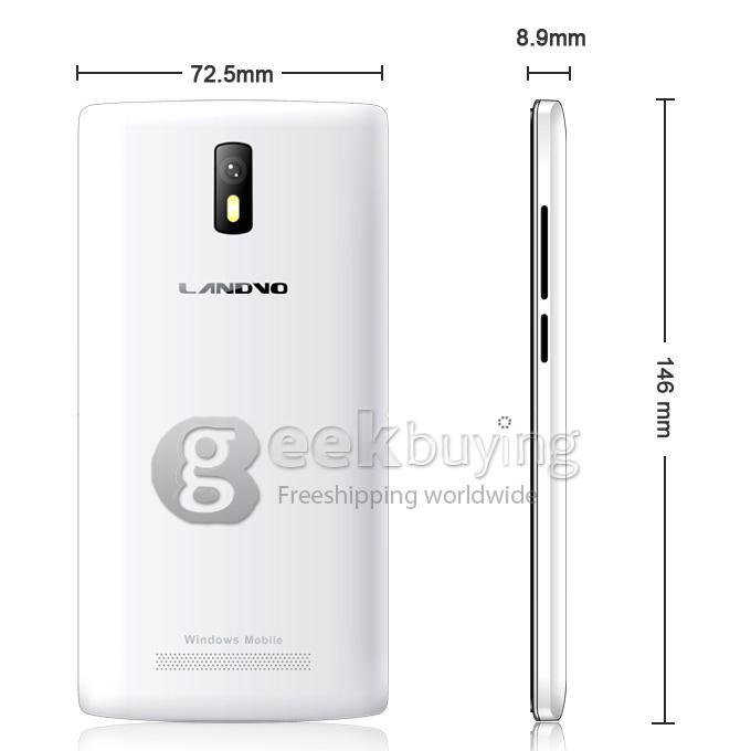 LANDVO L200 QHD MTK6582 Quad Core 1.3GHz Smartphone 5.0 Inch Android 4.4 1GB RAM 8GB ROM IPS Gesture Sensing 3G - White