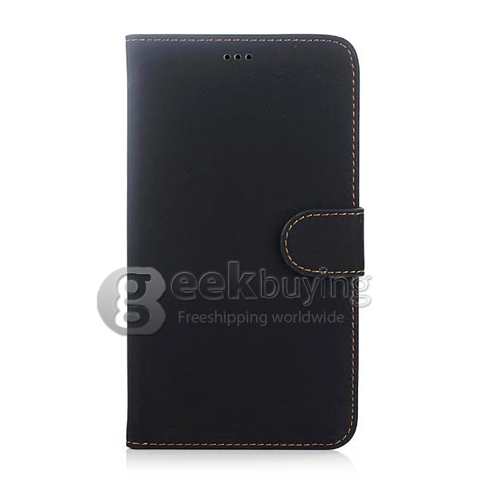 New Genuine Retro Card Leather Protective Case Cover for Samsung Galaxy Note 4 - Black