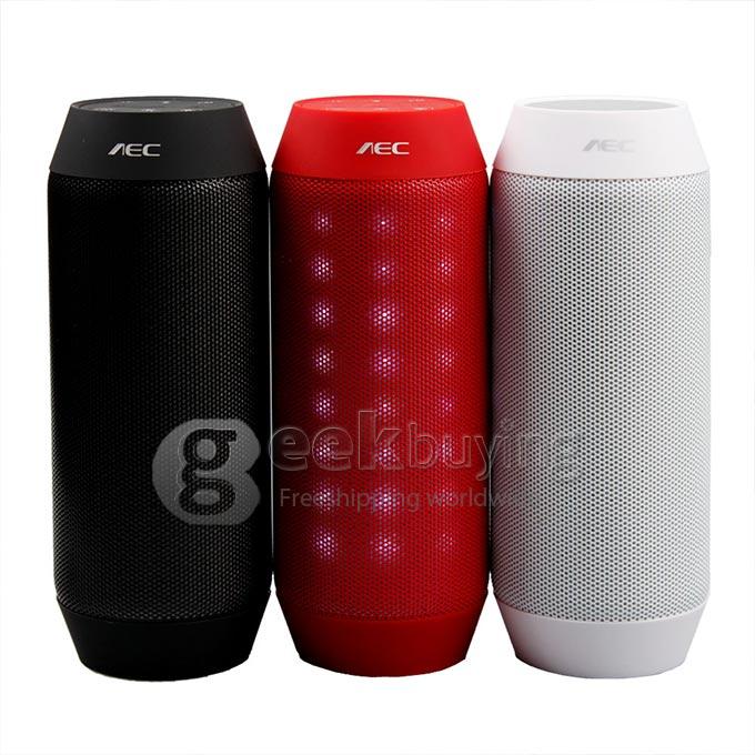 AEC BQ-615 Portable Super Stereo Bass Bluetooth Speakers Subwoofer with Colorful Light Outdoor Handsfree Call - Red