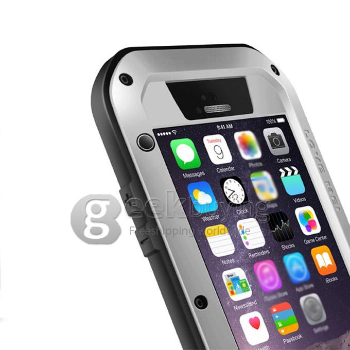 [Spain Stock]LOVE MEI Water/Dirt/Shockproof Protective Metal and Silicon Cover Case for iPhone 6 - Silver
