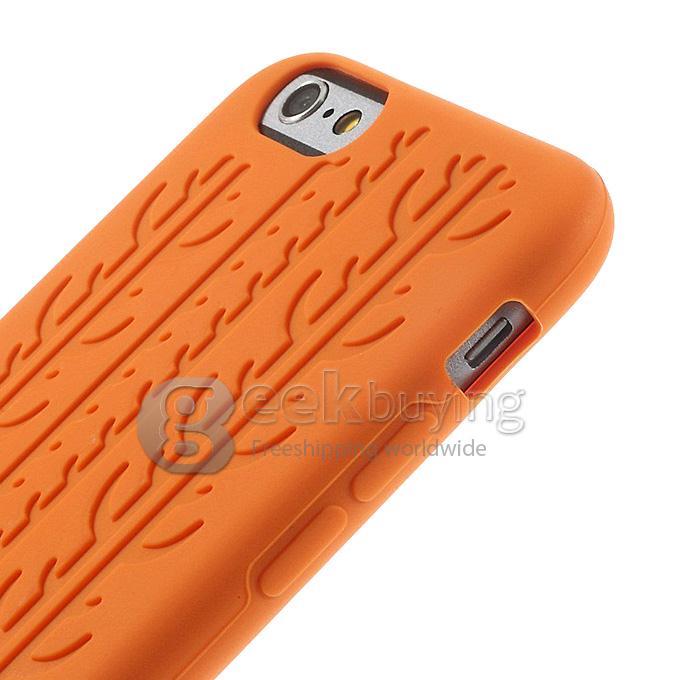 Brand New Anti-skid Tyre Design Silicone Case Protective Cover for iPhone 6 /iphone 6s 4.7 inch - Orange