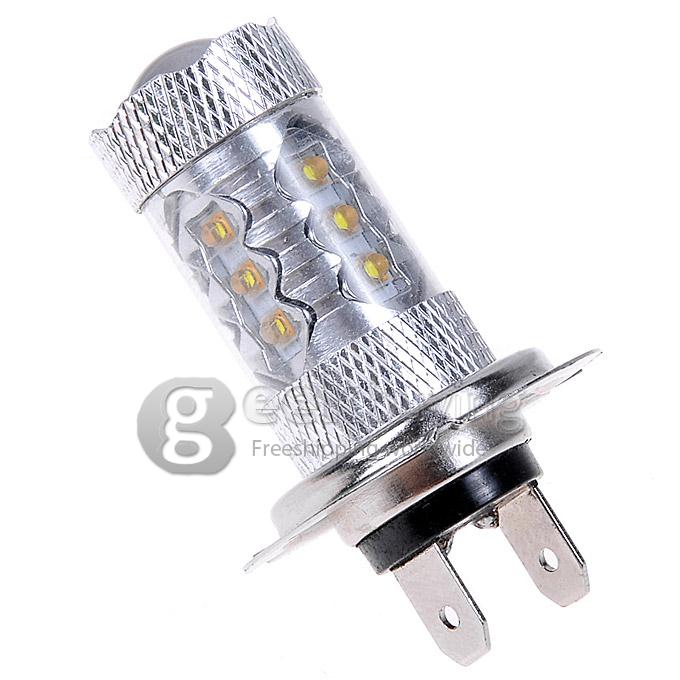 HFW01 2pcs 750Lumen 80W 16*OSRAM LEDs 6000k White Light Car LED Fog Lights 