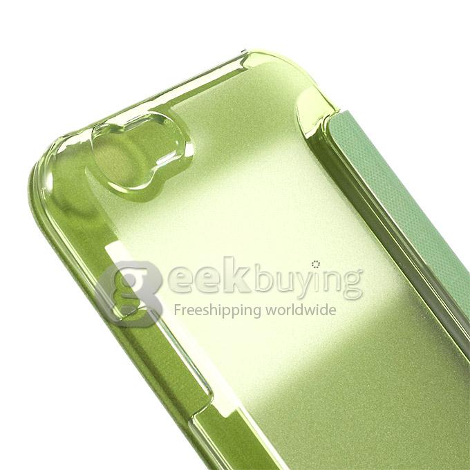 Brand View Window Front PU + Back PC Folio Leather Cover for iPhone 6 4.7 inch - Green