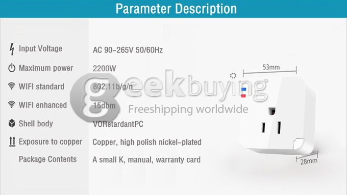 [US Stock]US Plug Kankun Smart Wifi Plug Socket Remote Control Plug Socket for Android iPhone App