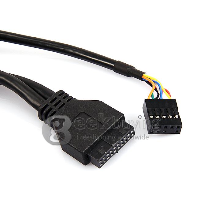 USB 3.0 Front Panel USB 3.0 Female*2 + HD-Audio 0.8M Cable - Black