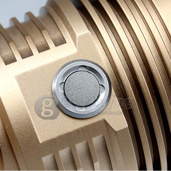 Skyray King CREE 3 x XM-L T6 3600LM LED Flashlight for Camp - Gold (4 x 18650)