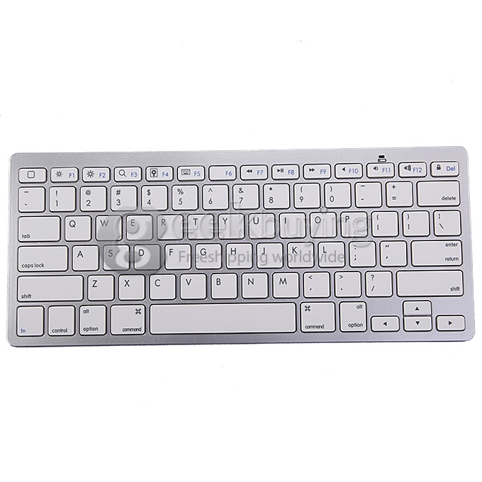 12 Inch Aluminum Bluetooth Wireless Mini Slim Keyboard For Android Tablet PC White