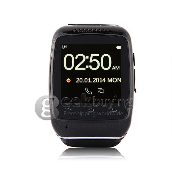 Q2 Smart Bluetooth 1.54 Inch Touch Screen Watch Support SYNC Anti Lost Mic FM Pedometer Music Play - Black