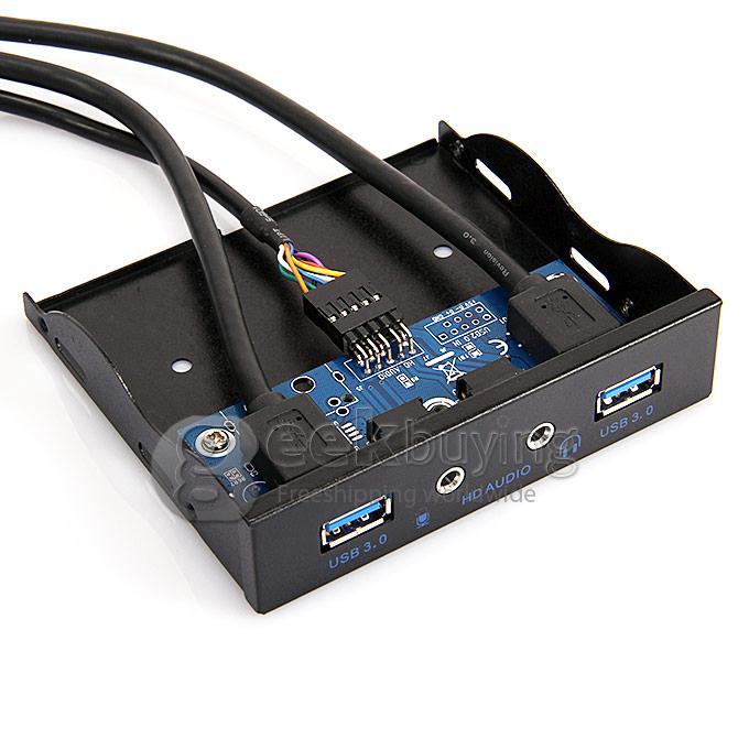 USB 3.0 Front Panel USB 3.0 Female*2 + HD-Audio 0.8M Cable - Black