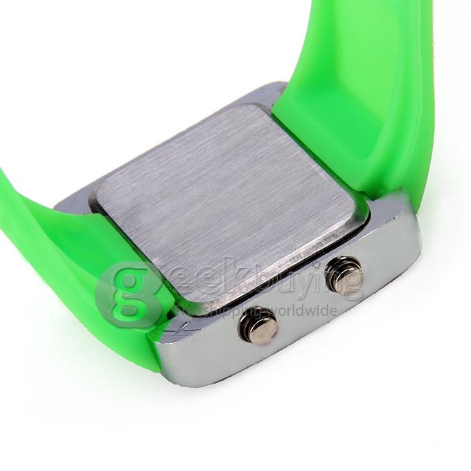 Silicone Band Red LED Digital Alloy Unisex Jelly Sport Style Wrist Watch - Green