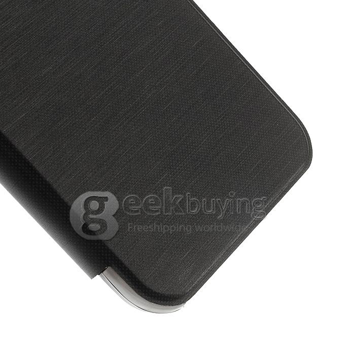 Brand View Window Front PU + Back PC Folio Leather Cover for iPhone 6 4.7 inch - Black