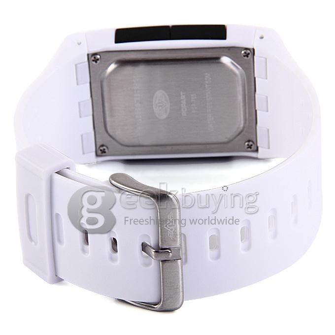 POPART POP-766 Popart 766 Rectangle Dial Digital Display Time Green LED Wrist Watch - White