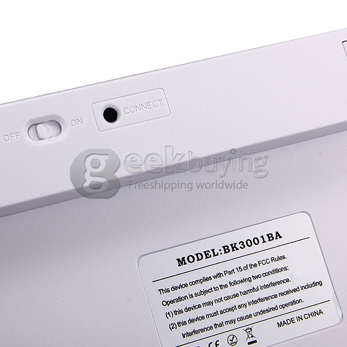 12 Inch Aluminum Bluetooth Wireless Mini Slim Keyboard For Android Tablet PC White