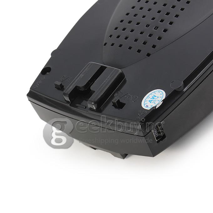 Full Band Car Radar Detector English Voice Airplane Head Shape for GPS Navigator - Black