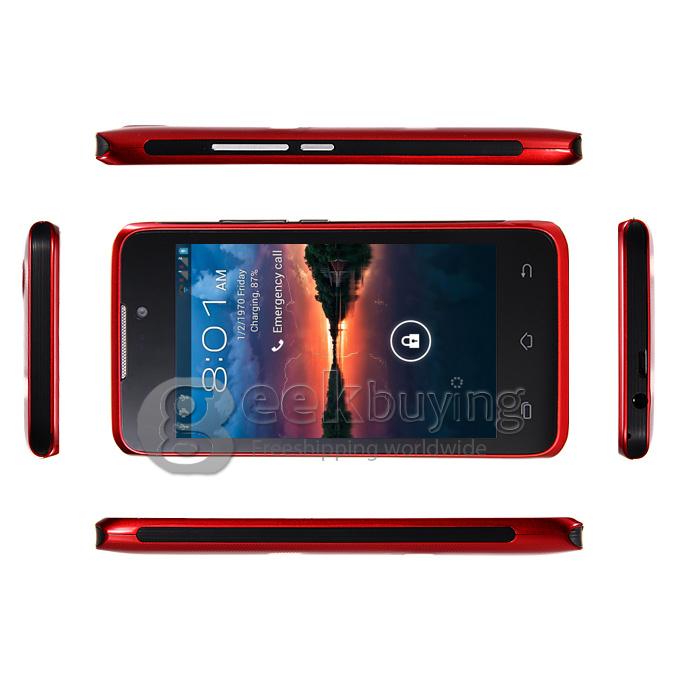 H-mobile F2 MTK6572 Dual Core 1.0GHz 4.0 Inch Smartphone 2.0MP Android 4.2 OS Bluetooth WIFI - Red