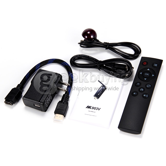 MK903V RK3288 Quad Core 1.8GHz Android 4.4 Mini TV Box Dongle Stick HDMI HDD Player 2G/16G 2.4G/5G WIFI Bluetooth 4.0 - Black