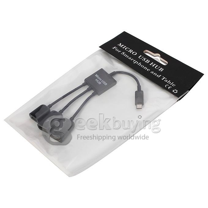 31micro Usb2usb 20 In 1 Micro Usb Otg Hub Host Adapter Cable 6811