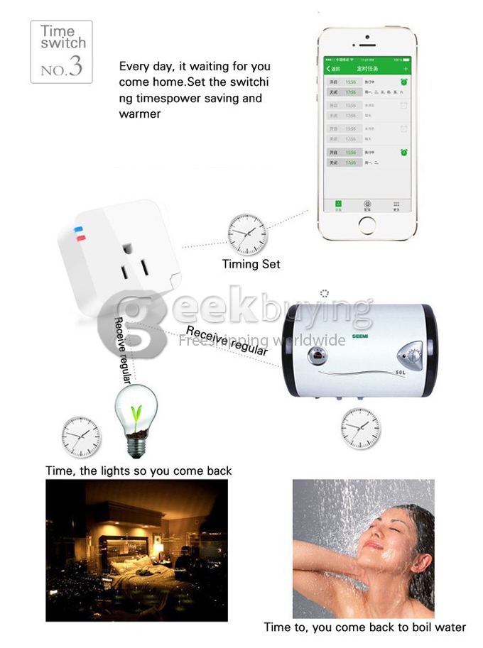 [US Stock]US Plug Kankun Smart Wifi Plug Socket Remote Control Plug Socket for Android iPhone App