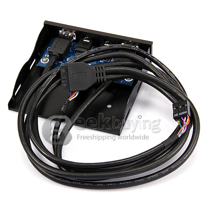 USB 3.0 Front Panel USB 3.0 Female*2 + HD-Audio 0.8M Cable - Black