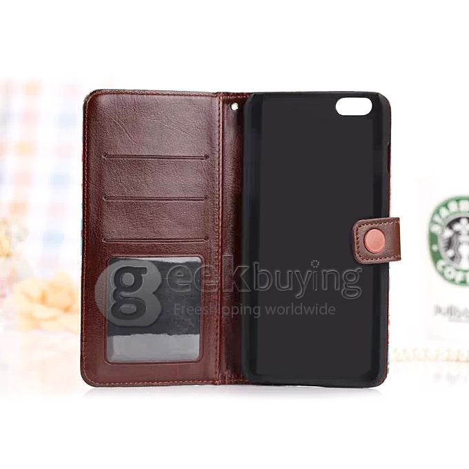 New Style Flower Pattern Wallet Leather Case Cover for iPhone 6 Plus - Light Blue