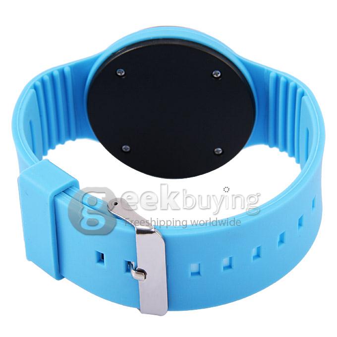 Unisex Rubber Band LED Digital Wrist Watch Timepiece with Touch Button - Shallow Blue 
