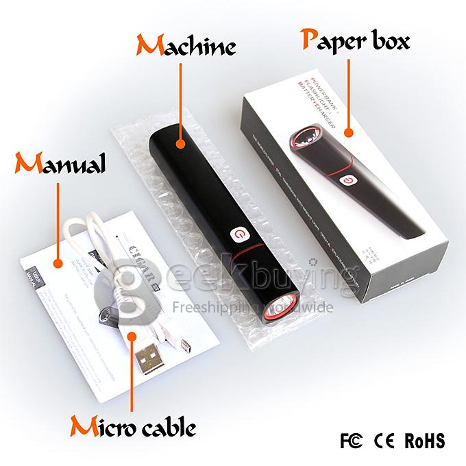 CIGAR C3 The First Aluminum Power Bank Torch with Cree LED Glare Lighting & Replaceable Battery - Black